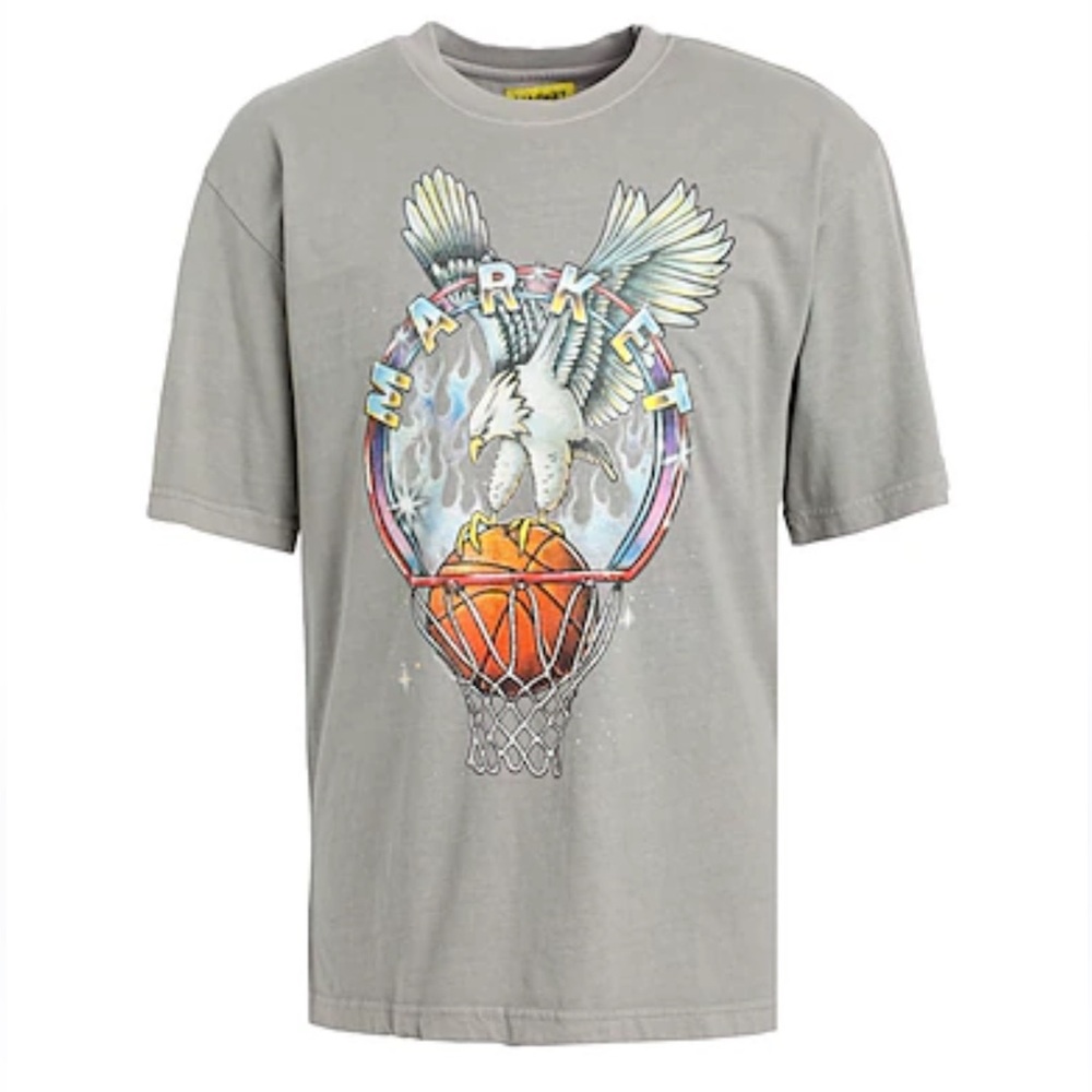 NWT Market Dunking Eagle Graphic Print Cotton Brown T-shirt Men' Graphic T-Shirt - Picture 2 of 8